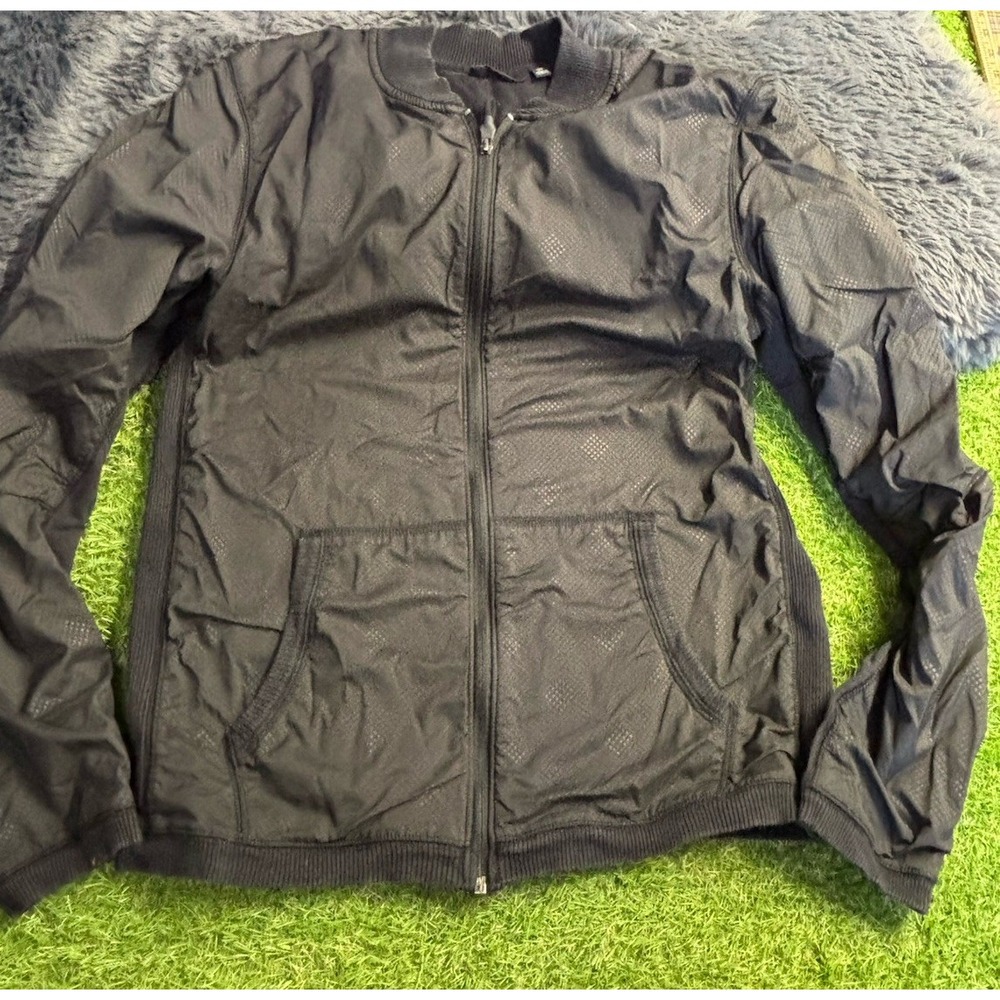 Marc Anthony M ‎ Medium Zip Up Jacket Moto Ribbed Black